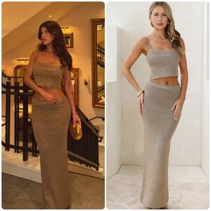 Hello Molly Gold Glitter Maxi Dress